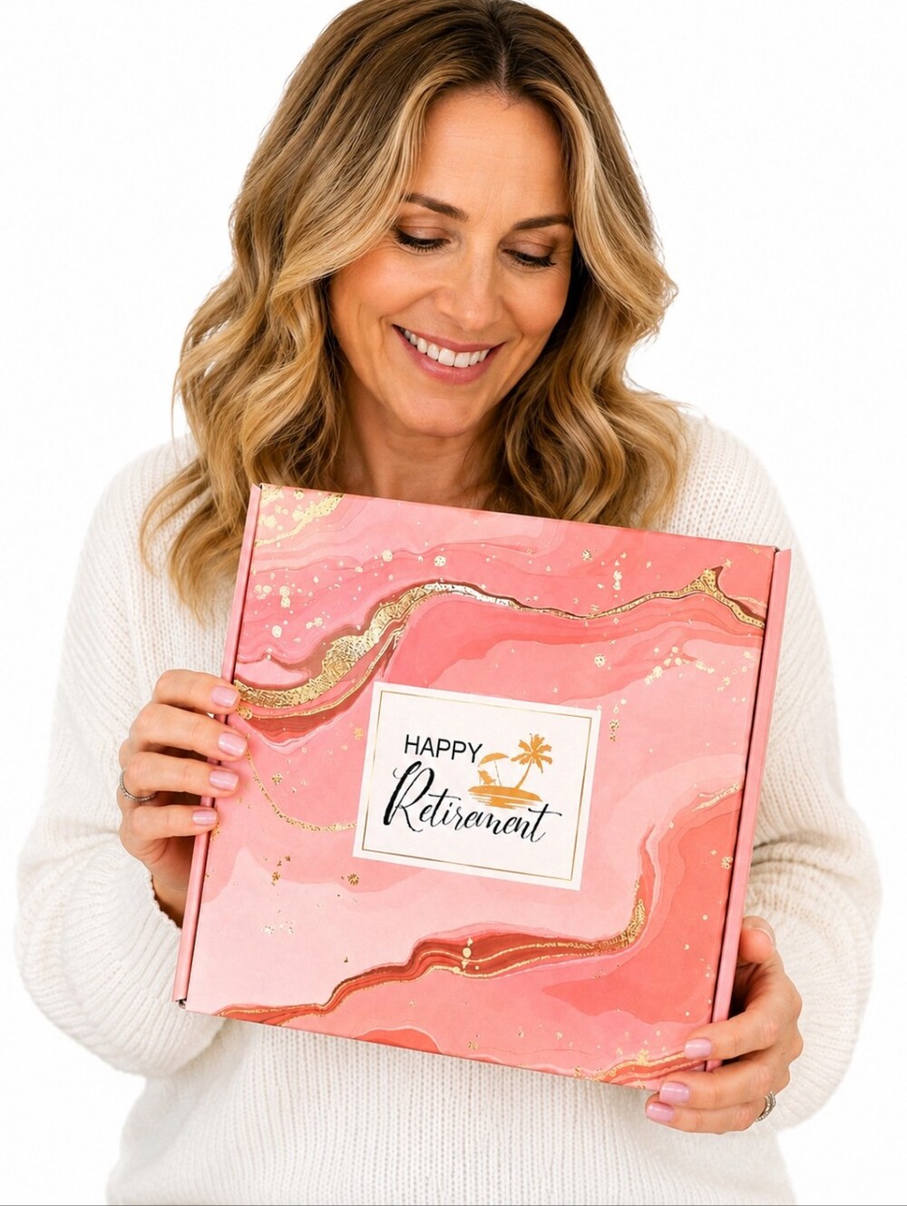 Retirement Gift Box Spa Gift Basket Pink Self Care Set Tumbler Candle New